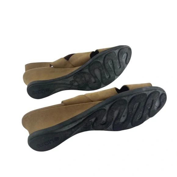 Arche France Tan Soft Nubuck Leather Peep Toe Slingback Sandals Sz 40 (9 US) - Picture 5 of 10